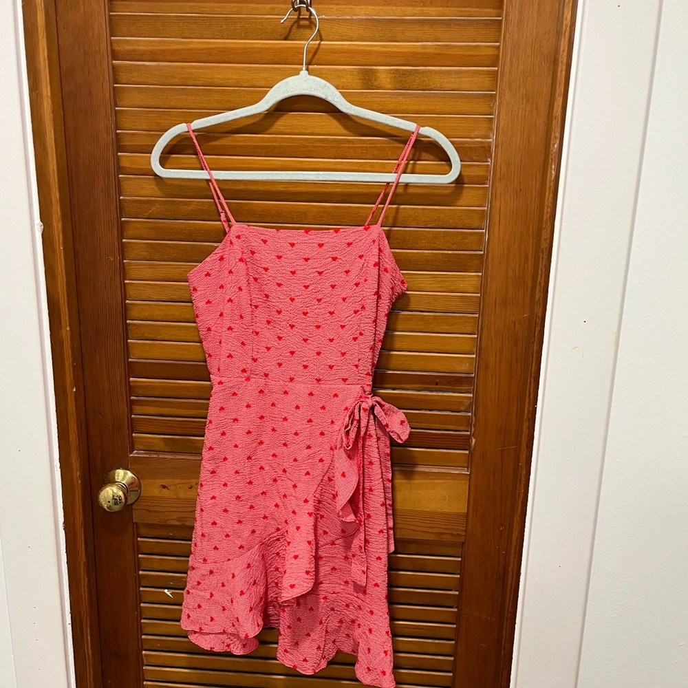 Altar'd State Pink Spaghetti-Strap Wrap Mini Dress